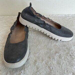 Vionic Uptown Ballet Flats Loafers Shoes Womens Size 8 Gunmetal Leather